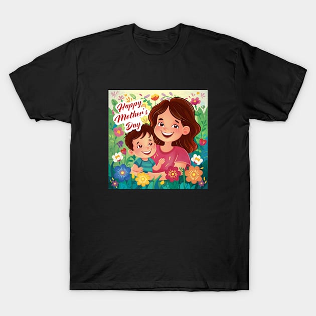 Mom and Son Celebrating Love and Joy on Mother’s Day T-Shirt by AZ_DESIGN